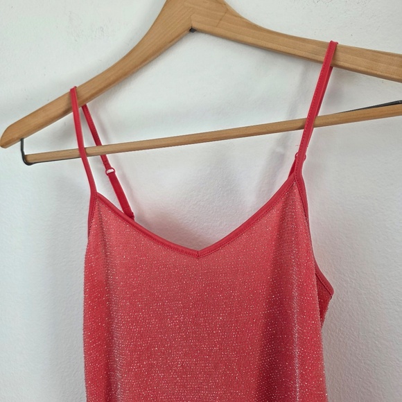 Express Glittery Pink/Red V Neck Tank Top - XS - Picture 2 of 7